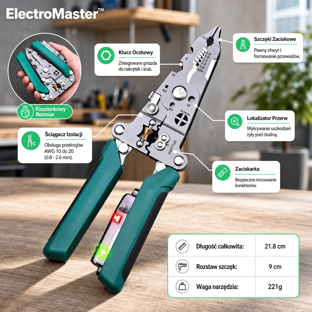 ElectroMaster™ – Wielofunkcyjne szczypce elektryczne 16 w 1