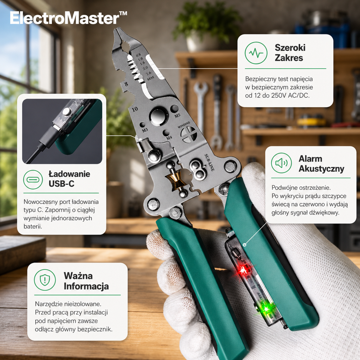 ElectroMaster™ – Wielofunkcyjne szczypce elektryczne 16 w 1